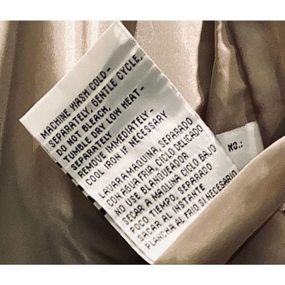 Vintage Learsi Zippered & Buttoned Cinched Waist Tan Raincoat 1X - Picture 11 of 12